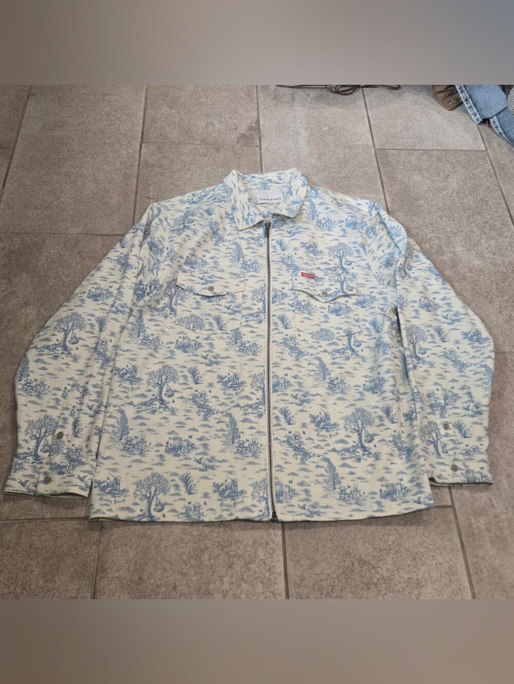 Teddy Fresh Toile Willow Denim Zip Jacket Size 2XL H3H3 Streetwear Retail $180
